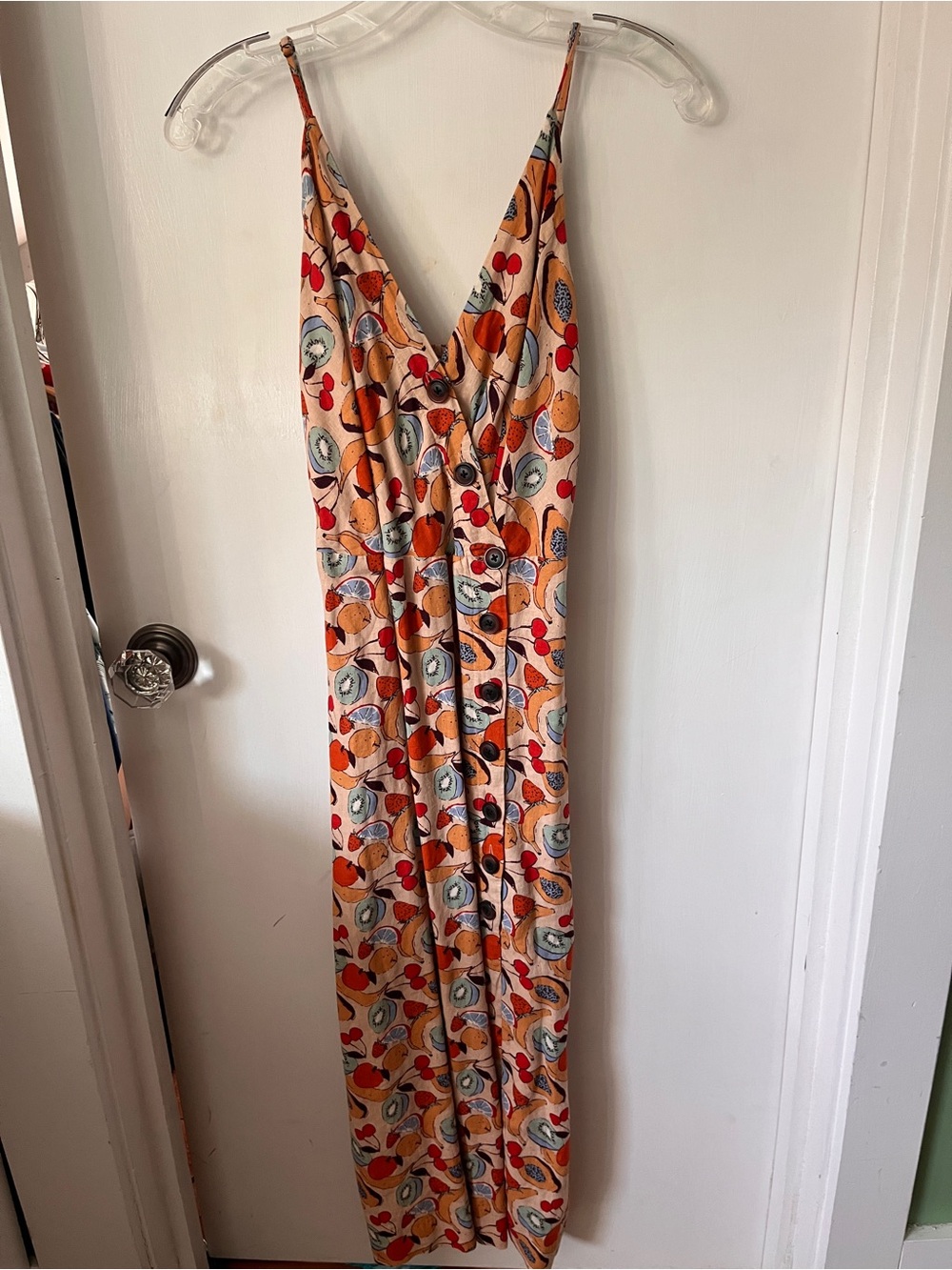 Urban Outfitters Multicolor Fruit-Print Slip Dress — Orange, Red, Blue